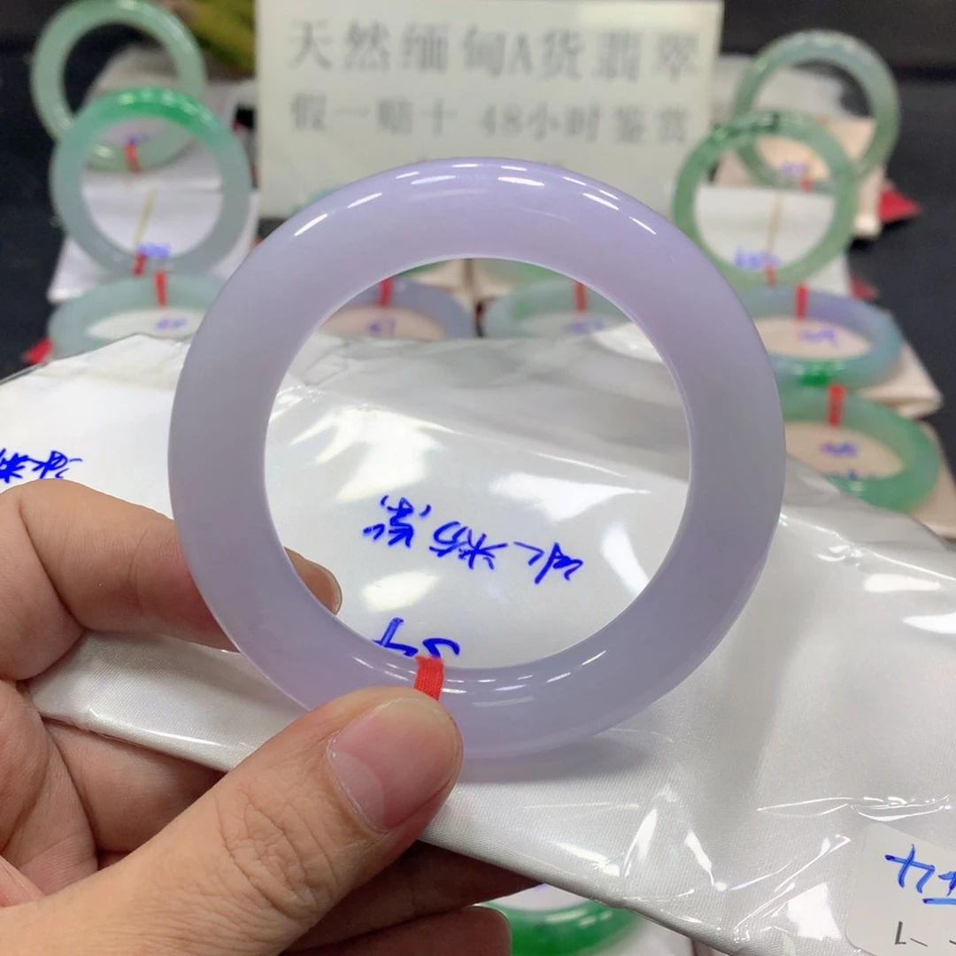 赤***8翡翠未镶嵌手镯翡翠