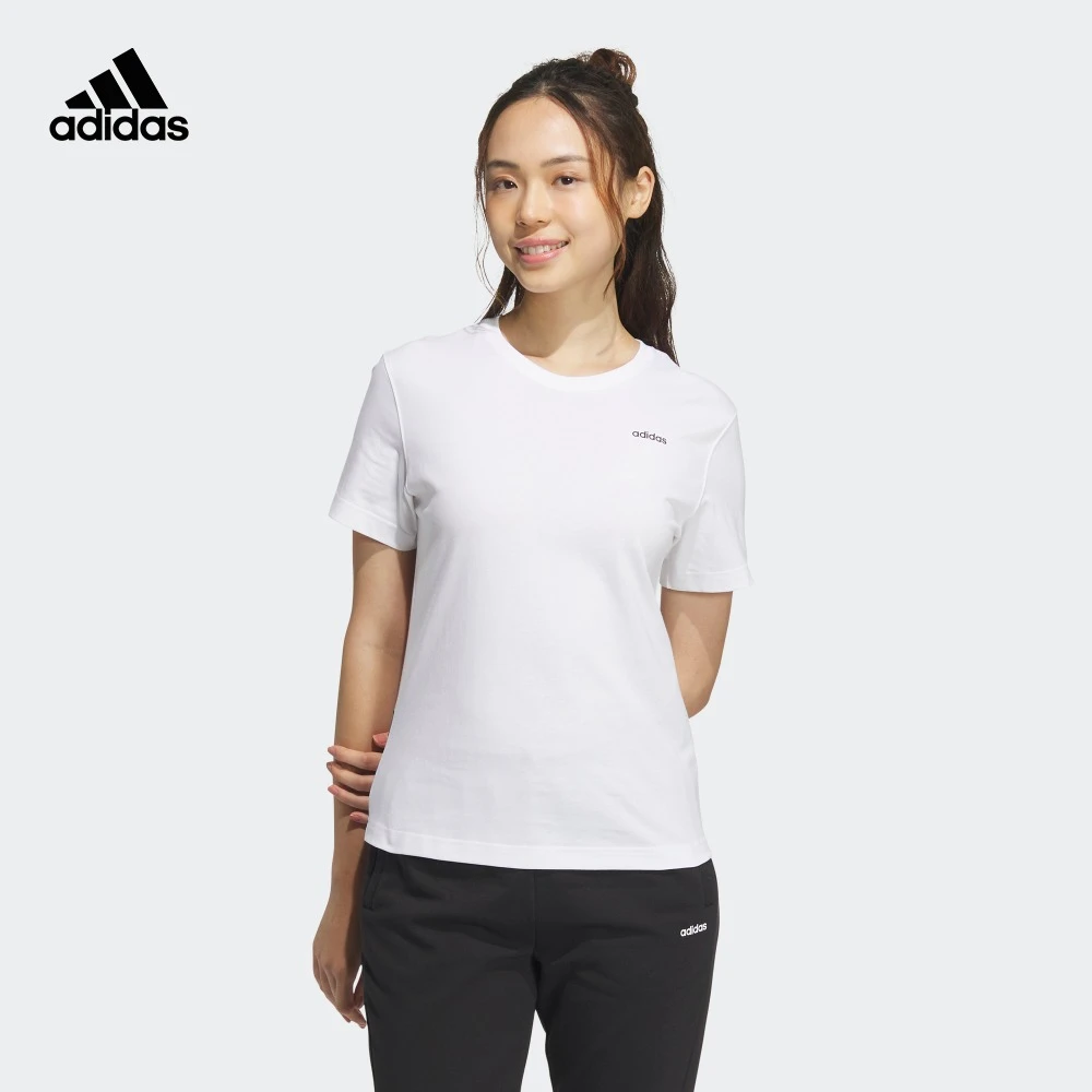 阿迪达斯短袖女25新款纯棉女款时尚透气休闲上衣时尚女装圆领T恤
