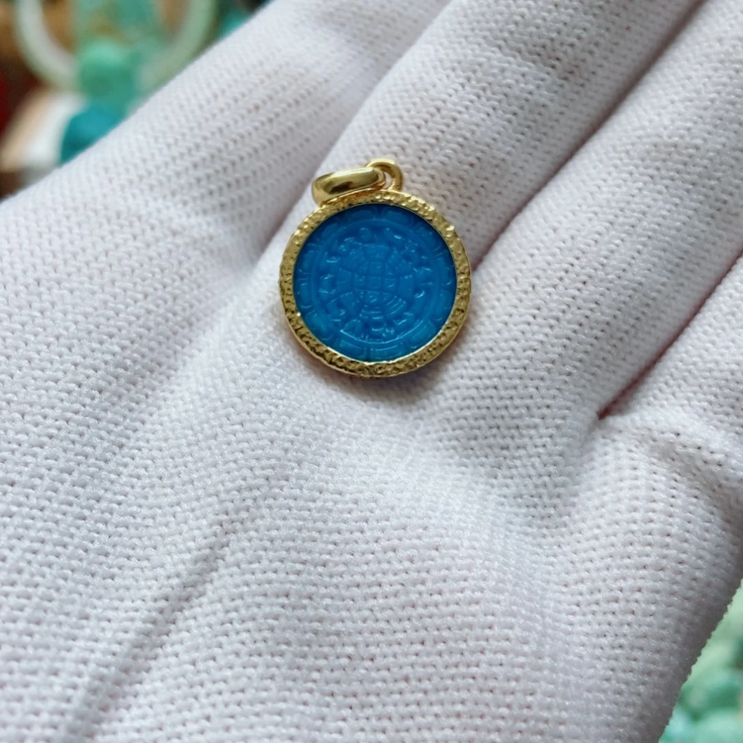 绿松石18K金镶嵌九宫八卦