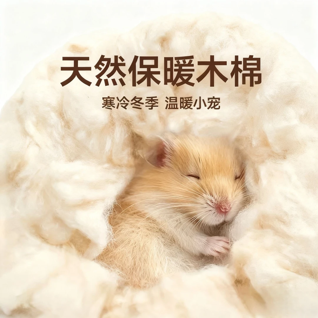仓鼠保暖天然木棉花纸棉垫料保暖过冬脱脂棉金丝熊御寒仓鼠用品