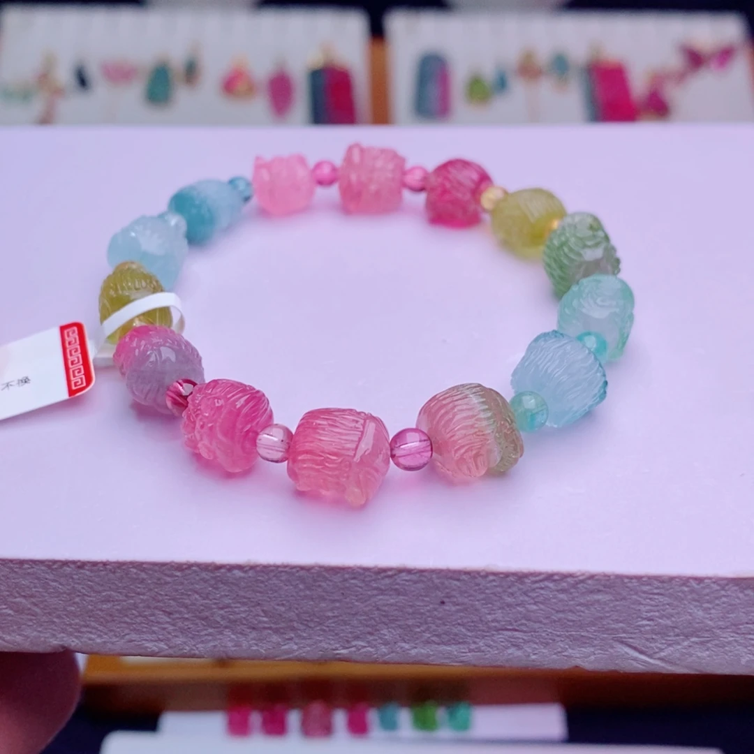 碧玺未镶嵌单圈手链m醒狮