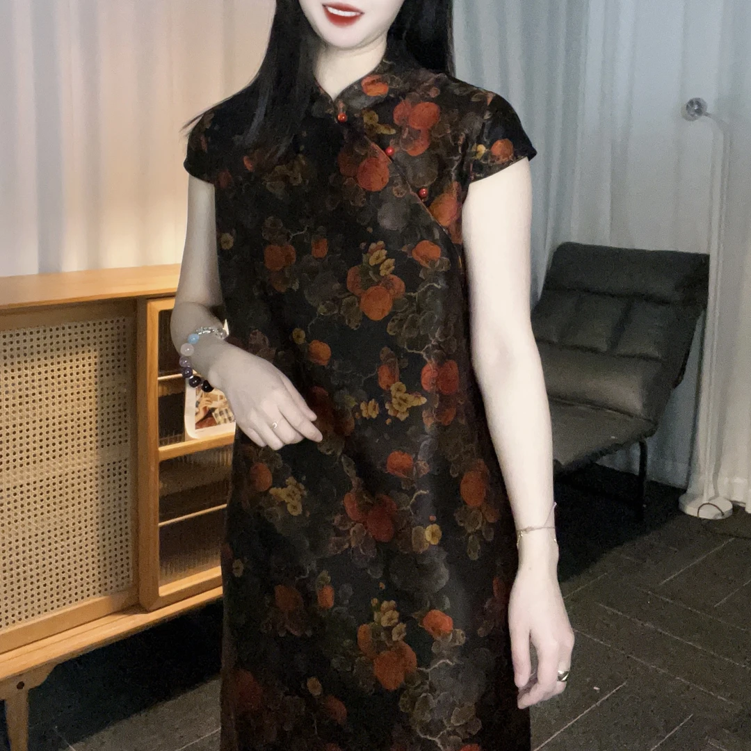 全蚕丝柿柿如意重缎皮子裙（裙长100 胸围100）