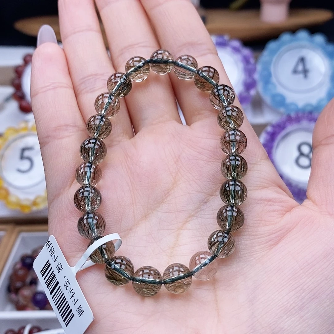 未镶嵌手串水晶绿发晶8m