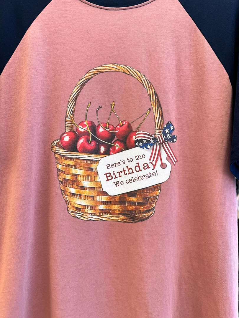 【奈野喜】韩国正品代购 /美式复古樱桃短袖T【NO退NO换】