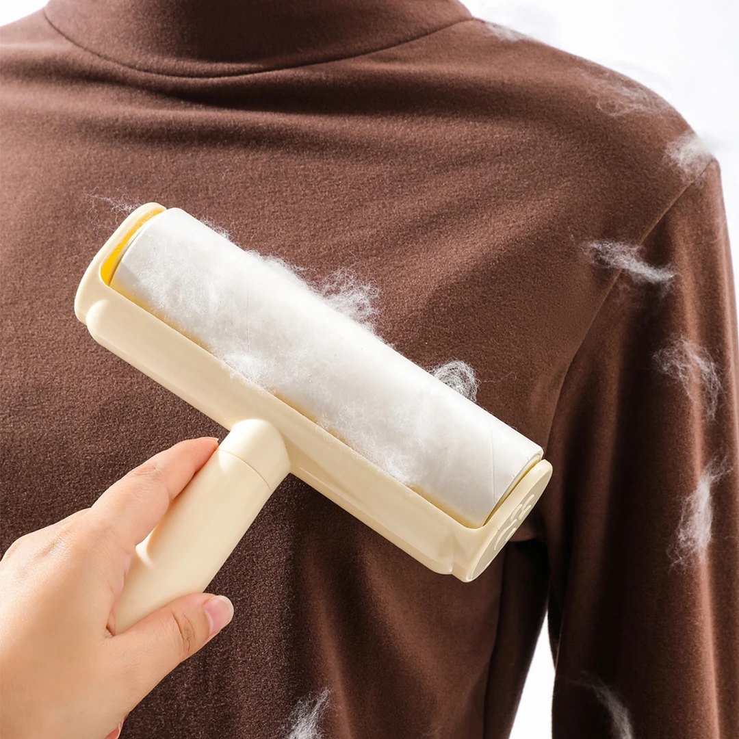 大号粘毛器套装卷纸替换装沾毛滚筒家用地板衣服去毛刷粘尘纸16CM