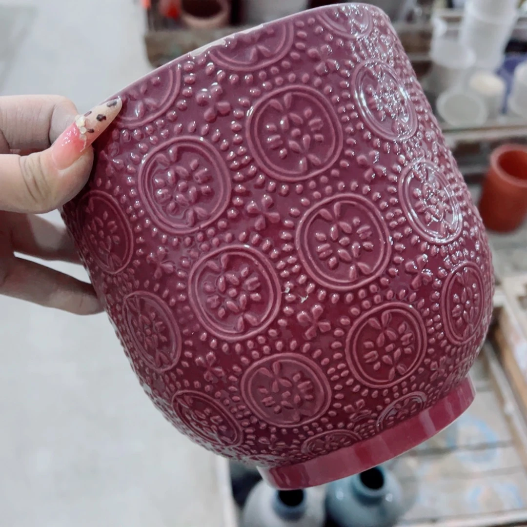 有孔，陶瓷花盆满10米包邮发货