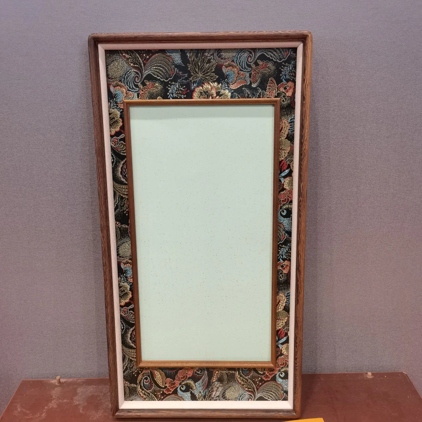 【相知】65x33缠枝入梦锦框中框檀木实木画框【内芯小框46x24】