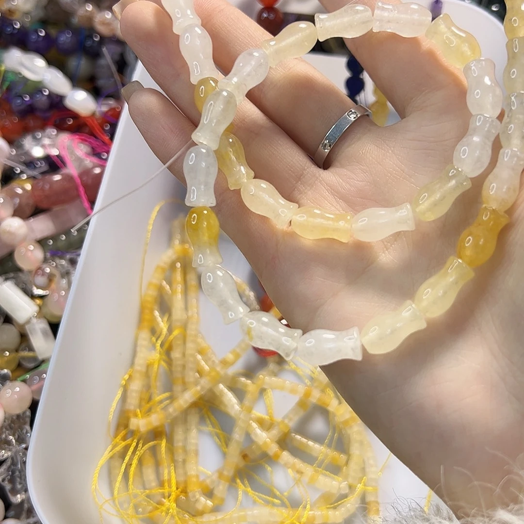 玛瑙/玉髓未镶嵌珠宝半成品金丝玉花瓶一条