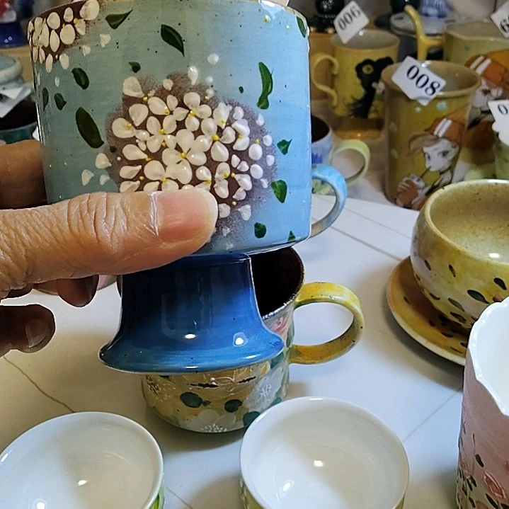 摆件景德镇陶瓷釉下彩咖啡杯