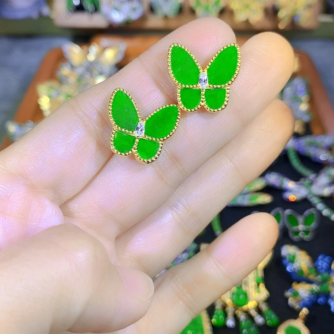 吊坠(不含链)银S925镶嵌翡翠