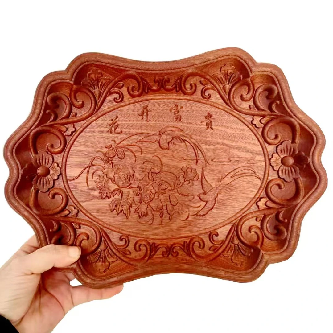 新年果盘大容量新款2024高档大气客厅水果盘家用花开富贵干泡茶