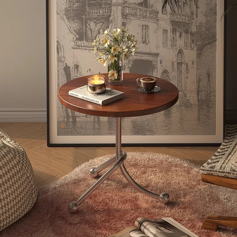 复古小茶几古典风客厅边几置物架阳台飘窗床头法式小圆桌网红桌子