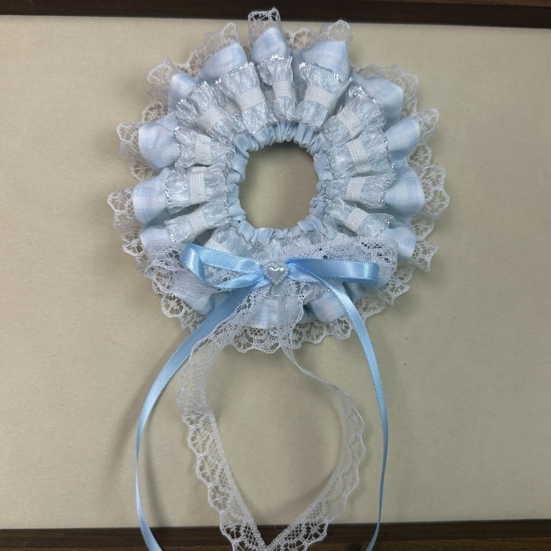 甜美通用甜美风女发圈蓝色宝宝头饰头绳皮筋发绳清新