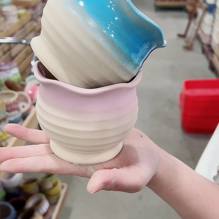 有孔.凑满10元发货多肉陶瓷花盆！