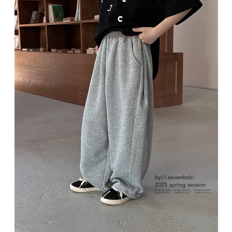 【现货】儿童休闲裤男童长裤2025新款韩版宽松春秋中大童运动裤子