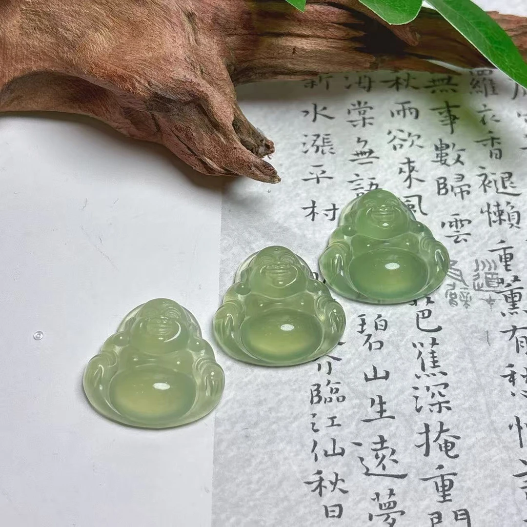 《铁头老猪》FYD-003岫玉冰葡萄肉佛公吊坠约30mm多样性发其一