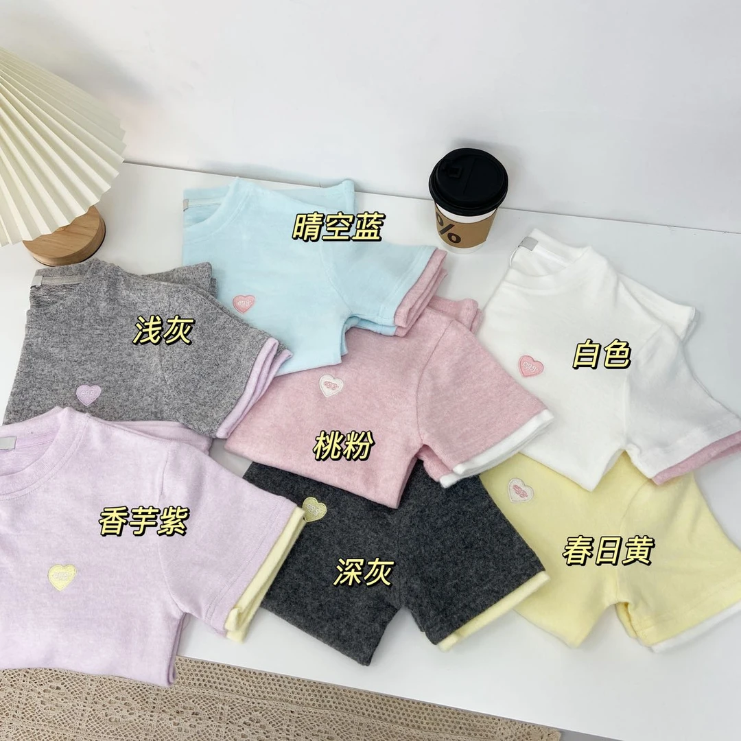 金喜家-【春夏新款鸡蛋家刺绣假两件T恤短袖】百搭显瘦休闲短袖T恤