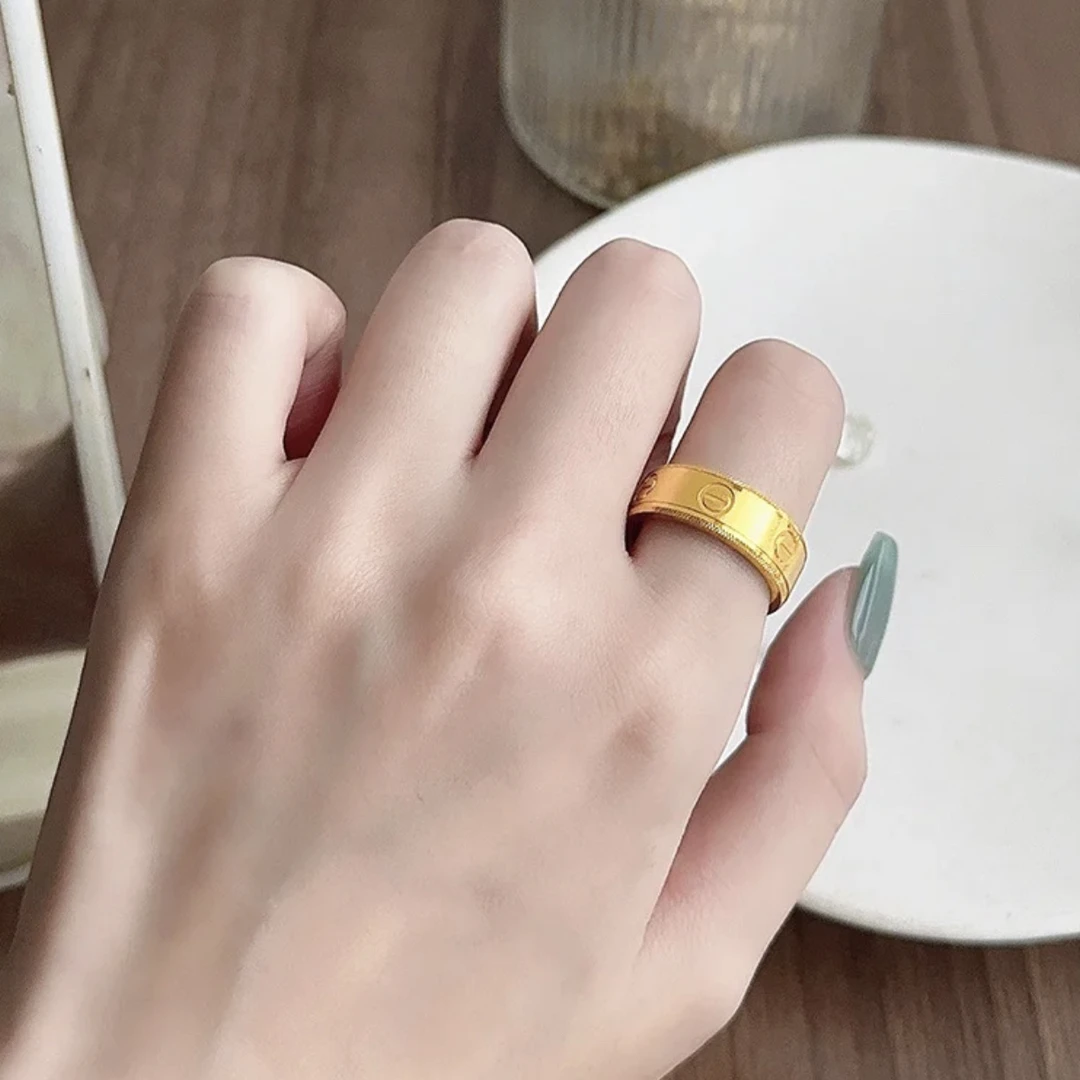 足银戒指 宽版一字戒指