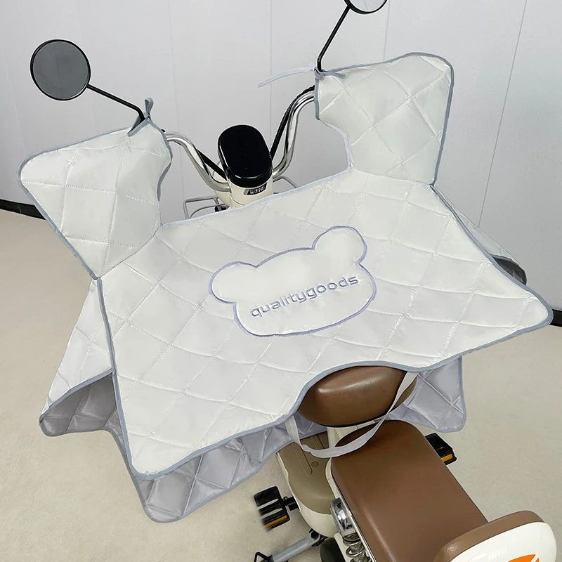 精品熊夏季电动车挡风被防晒薄款通用摩托电瓶车遮阳罩防风防雨
