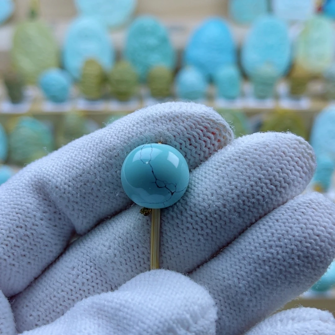 绿松石未镶嵌珠宝奇石13+mm