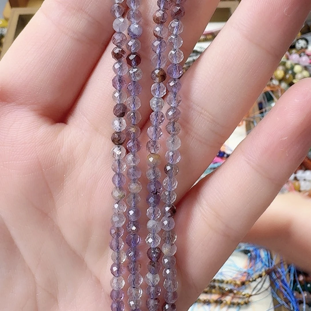 未镶嵌玛瑙/玉髓珠宝半成品卡3紫幽灵一条
