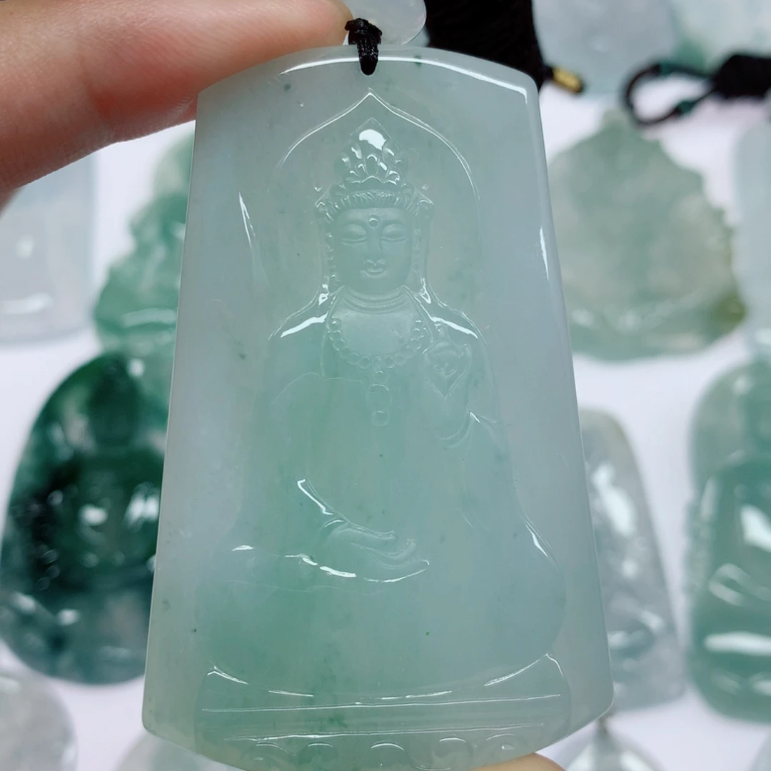 翡翠未镶嵌挂件素衣观音