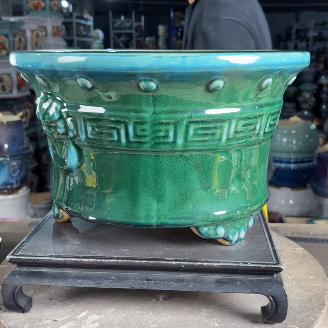 一风堂石湾花盆 内30*17微瑕