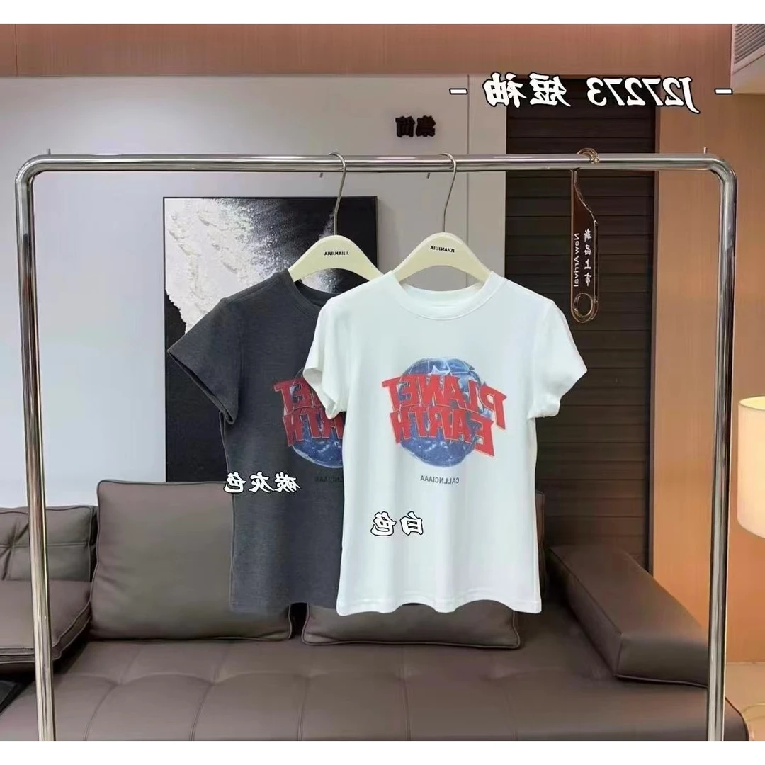鑫然Kiki 【星球字母T】百搭时尚印花图案显瘦T恤 J27273  JJ 【F】