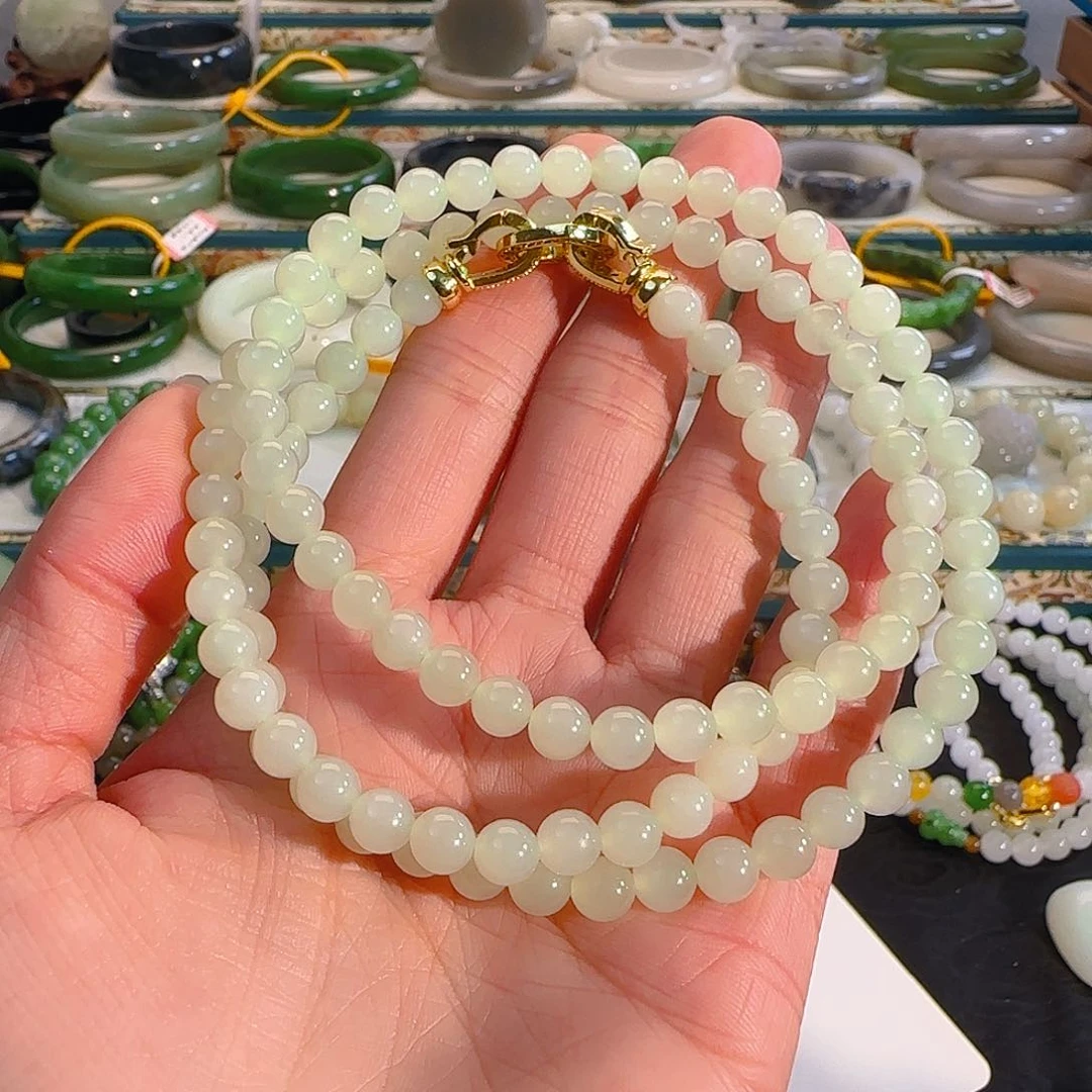 颈饰未镶嵌和田玉冰晴项链