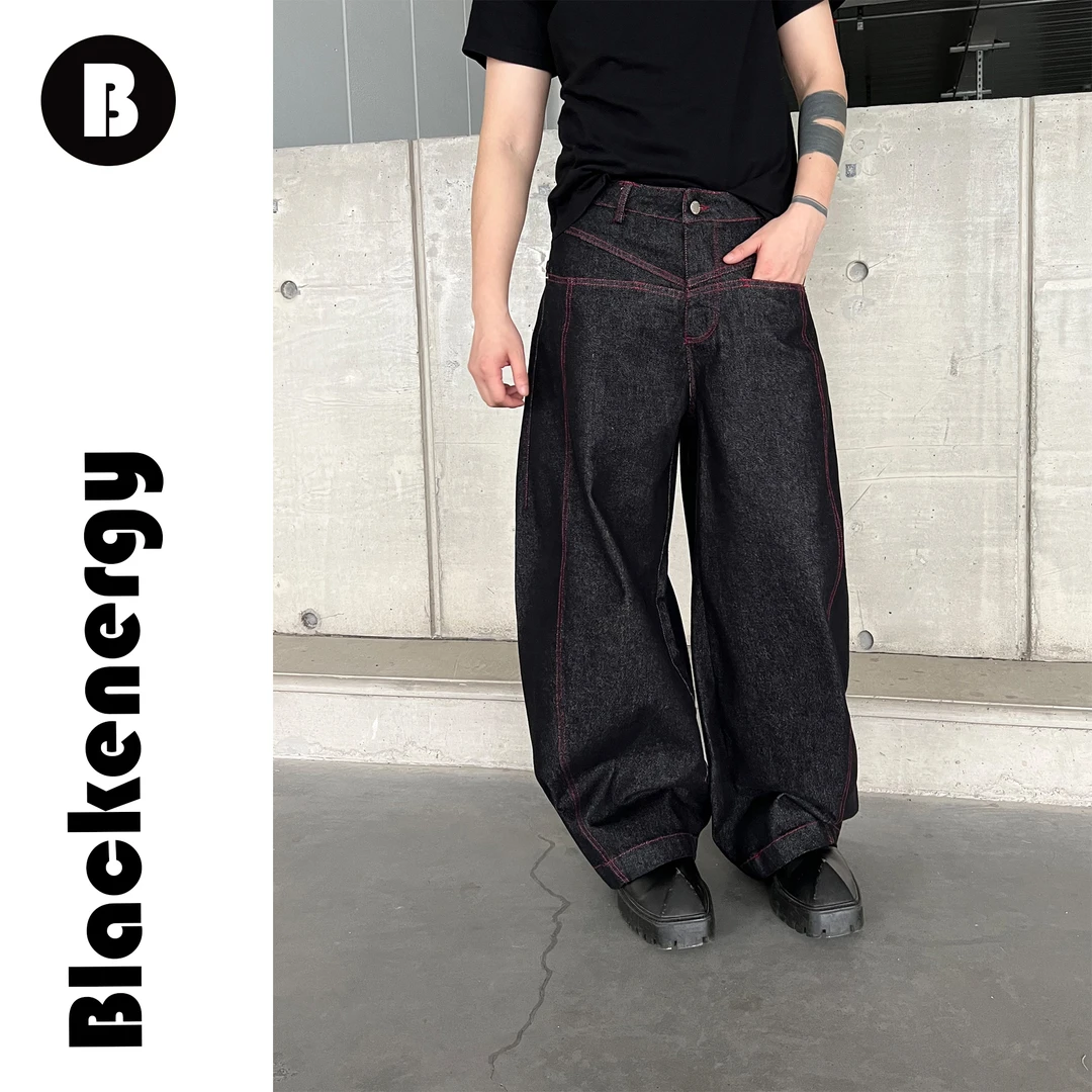 弯刀牛仔裤男女款春秋季小众美式高级感宽松水洗复古显瘦显腿裤子