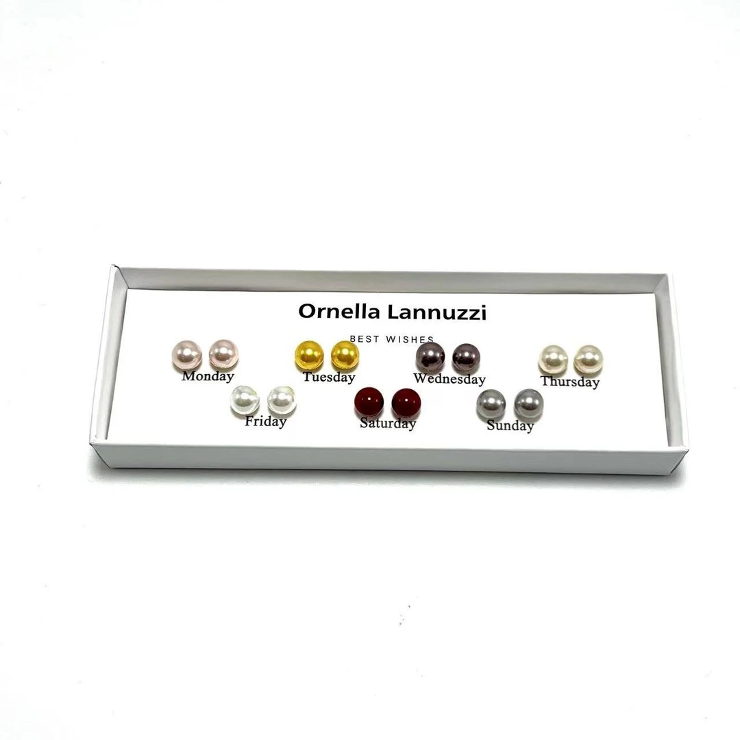 铜合金仿珍珠耳饰 【七色心情】 Ornella lannuzz  百搭耳饰-XM056