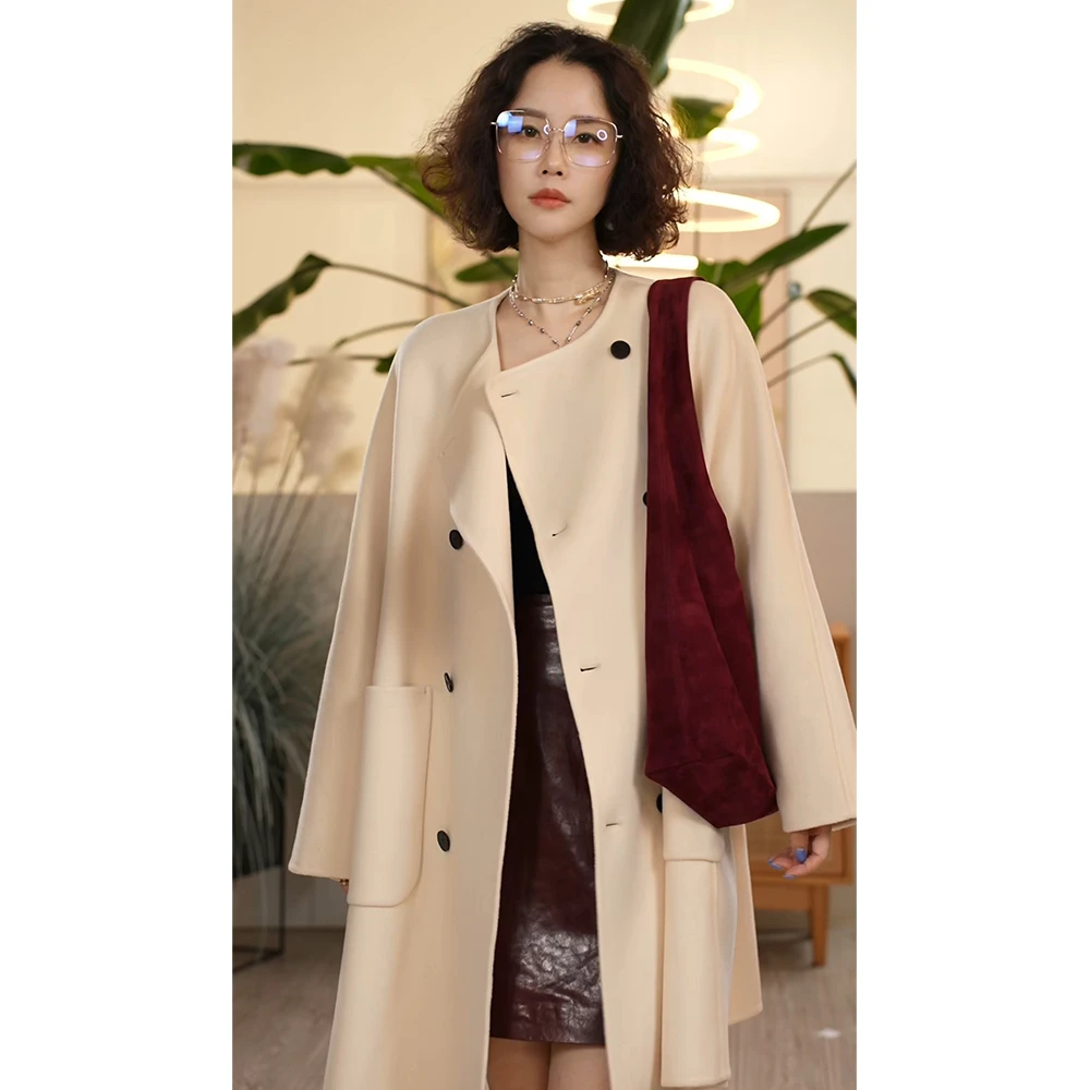 【叭哒不惑】 巫山 羊毛时尚气质宽松大衣