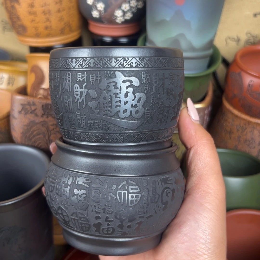 紫泥茶杯紫砂紫砂d