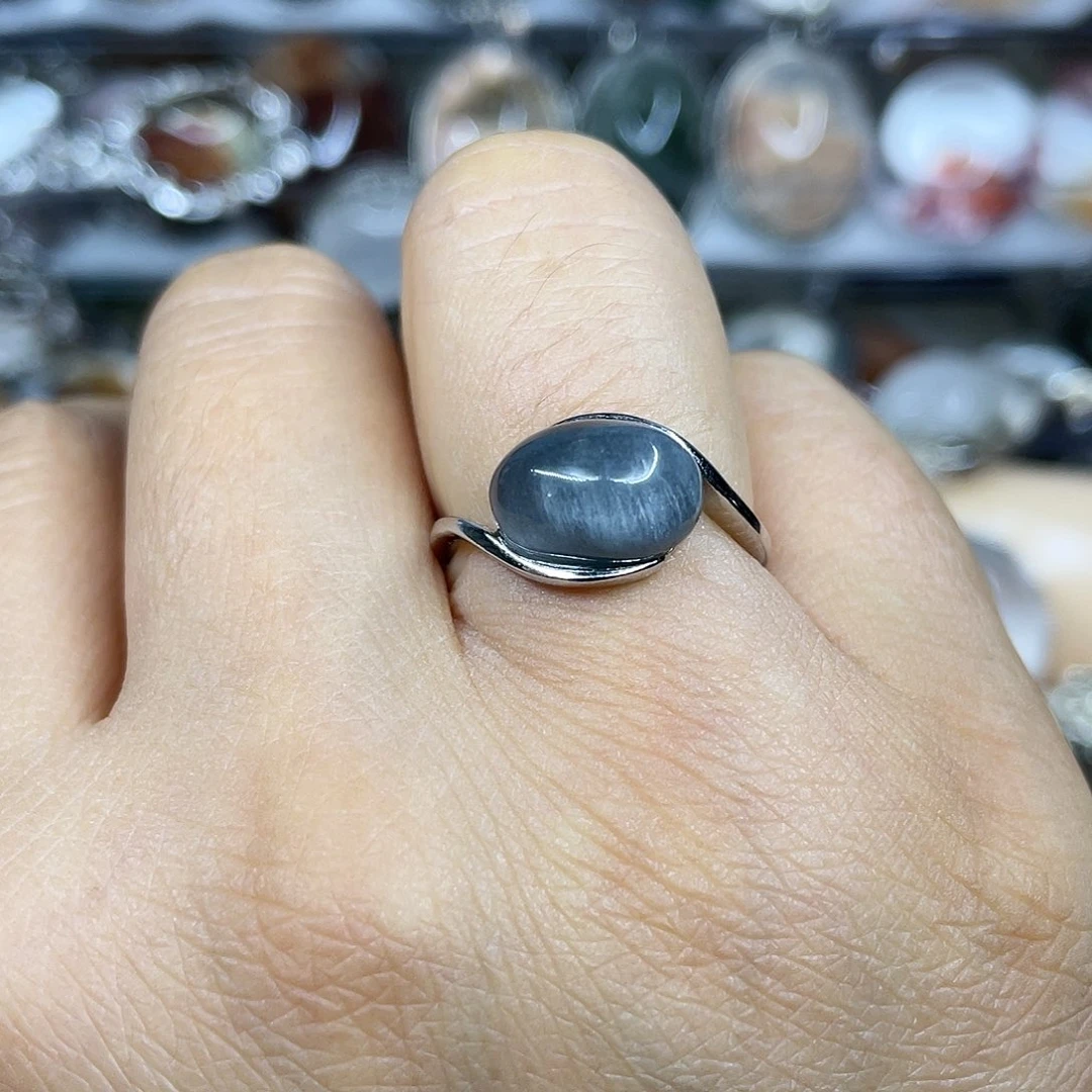 【闪购商品】银S925镶嵌珠宝半成品水晶戒指