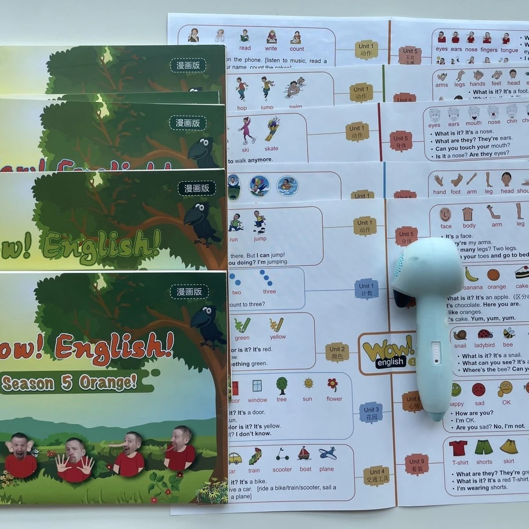 Wow English台词本wow英语1-5季台词本小达人小蝌蚪点读（不含笔）