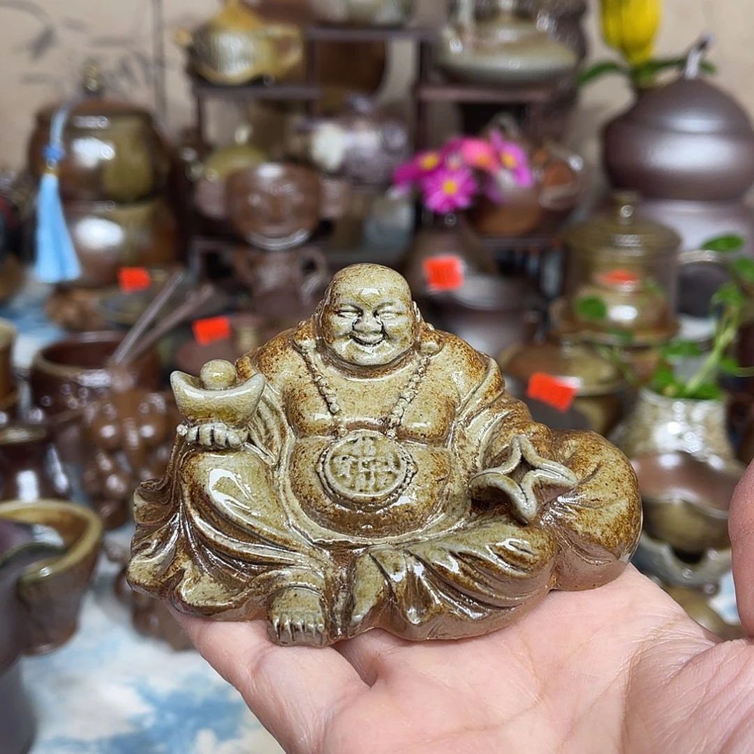 招财弥勒佛茶宠摆件