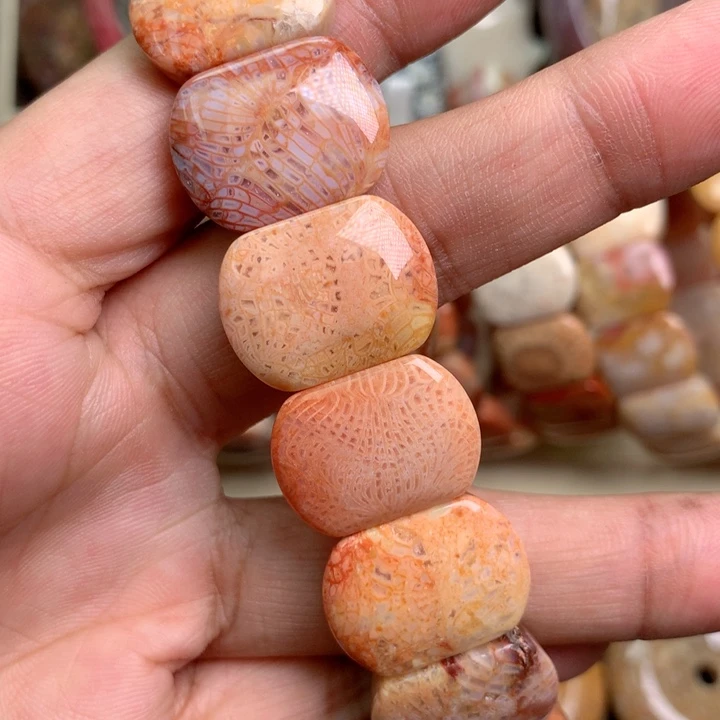 硅化珊瑚（珊瑚玉）未镶嵌颈饰