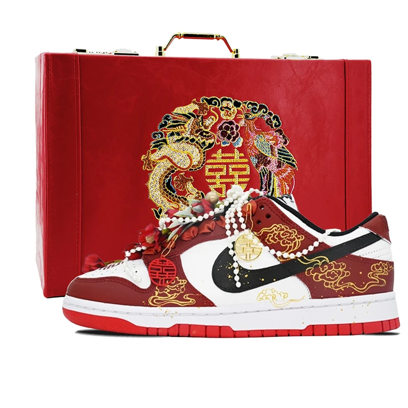 正品Nike dunk 天赐良缘耐克女鞋新中式秀禾婚鞋女板鞋男定制球鞋