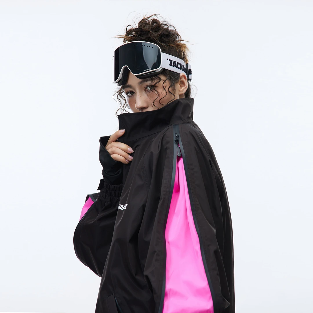 ZACHARIAH【黑莓粉】拉链拼接滑雪服套装3L防水透湿透气保暖滑雪衣