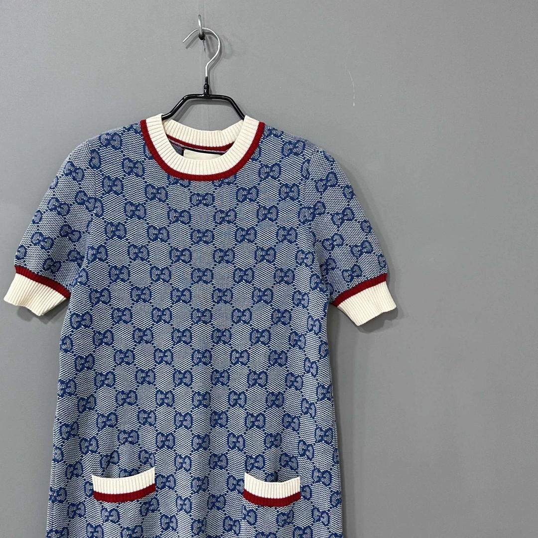 99新 GUCCI/古驰 针织满印连衣裙/xs码/85695