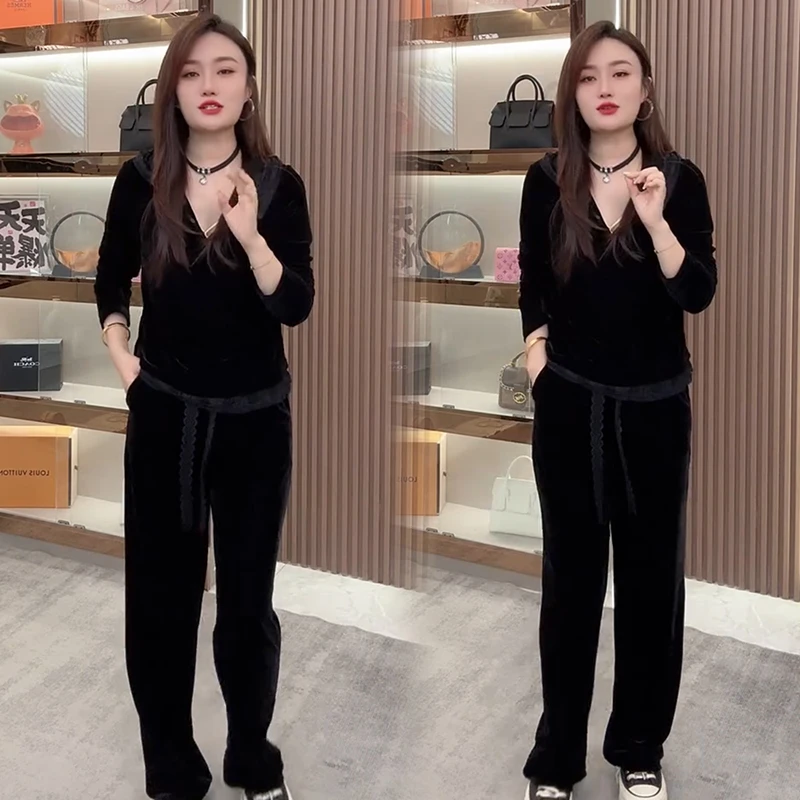 2025秋季新款时尚显瘦气质网红高档套装女高级百搭宽松大码两件套