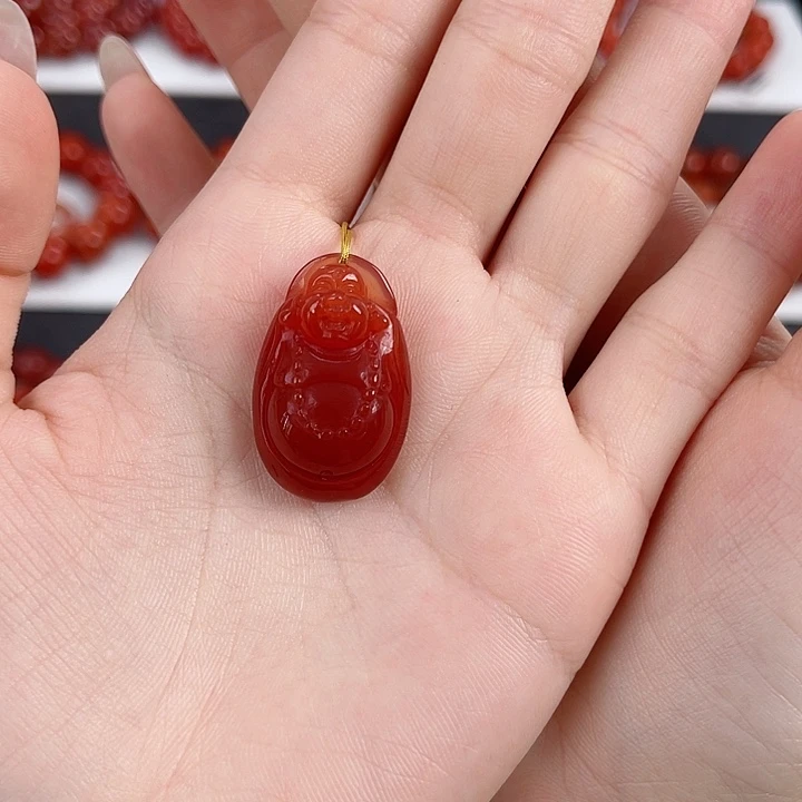 南红玛瑙未镶嵌保山河湾冰红佛公