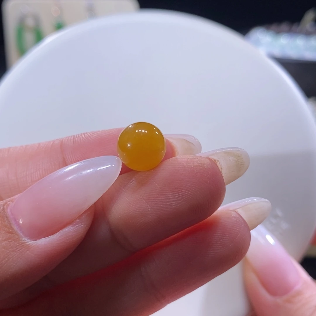 翡翠未镶嵌颈饰翡翠满黄珠卡10m