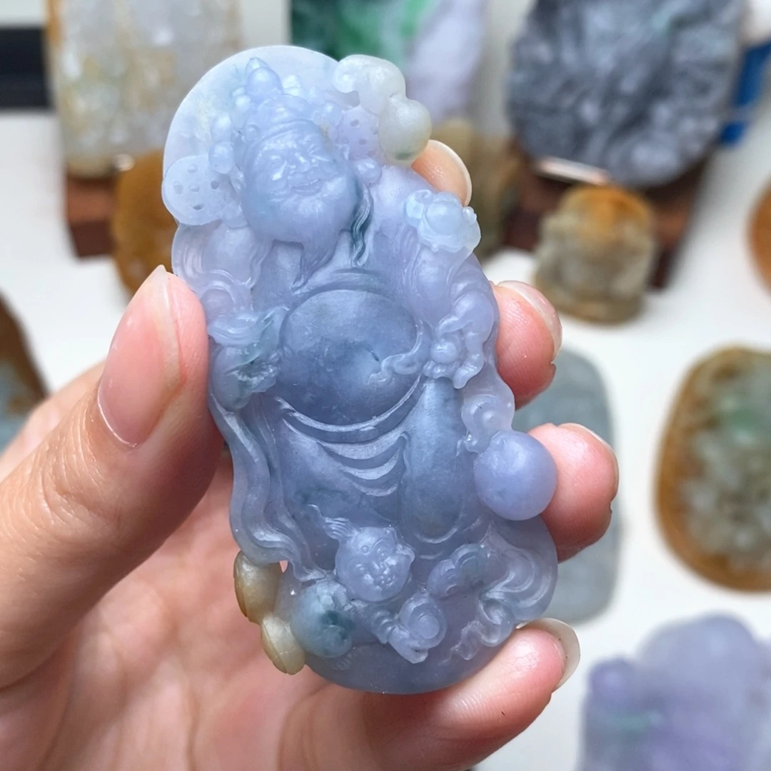 定制翡翠未镶嵌文财神