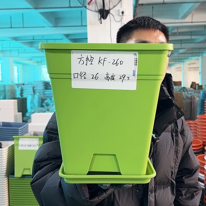 正品方盆口26高29.5果绿带托3只