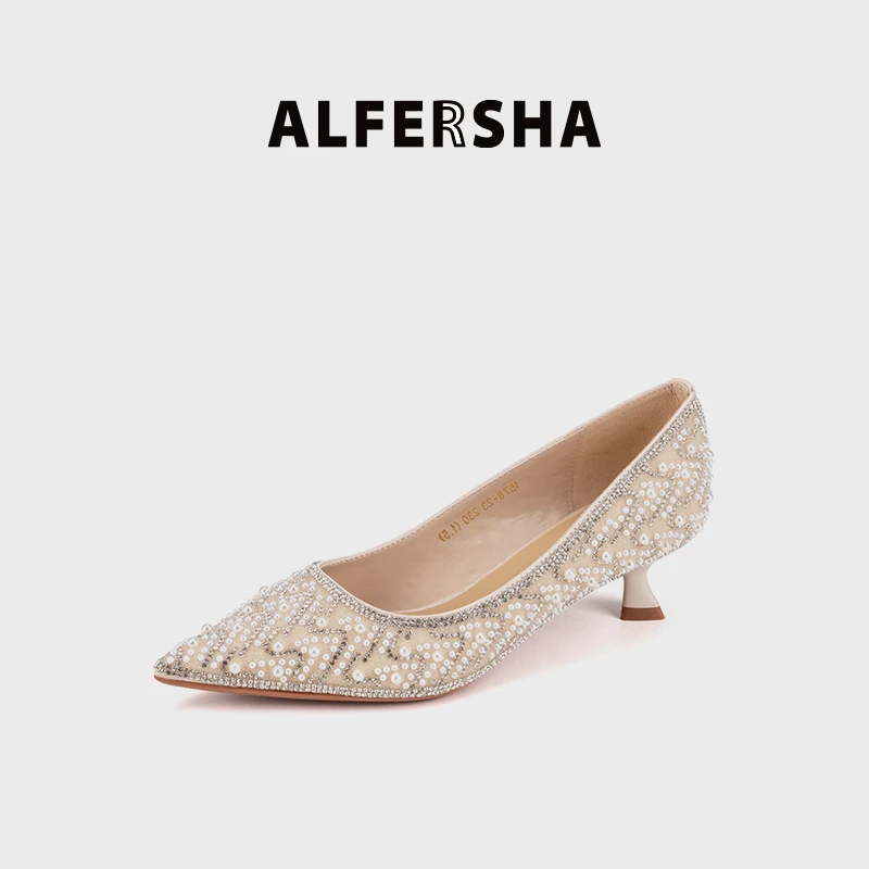 阿芙莎/ALFERSHA手工鞋157823经典款百搭款重工尖头单鞋B
