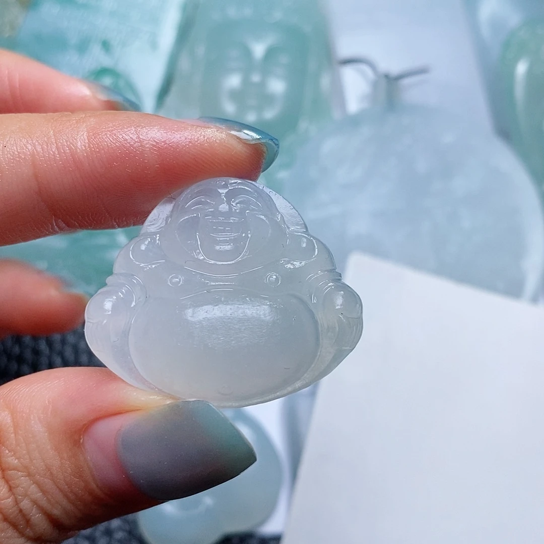 定制翡翠未镶嵌毛货付款后确认抛光