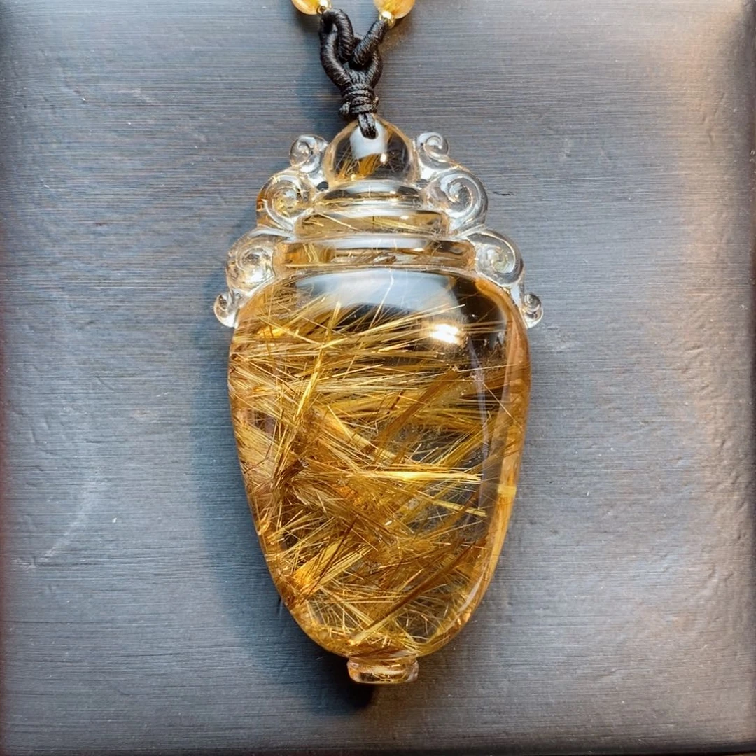 未镶嵌颈饰发晶天然发晶宝瓶吊坠