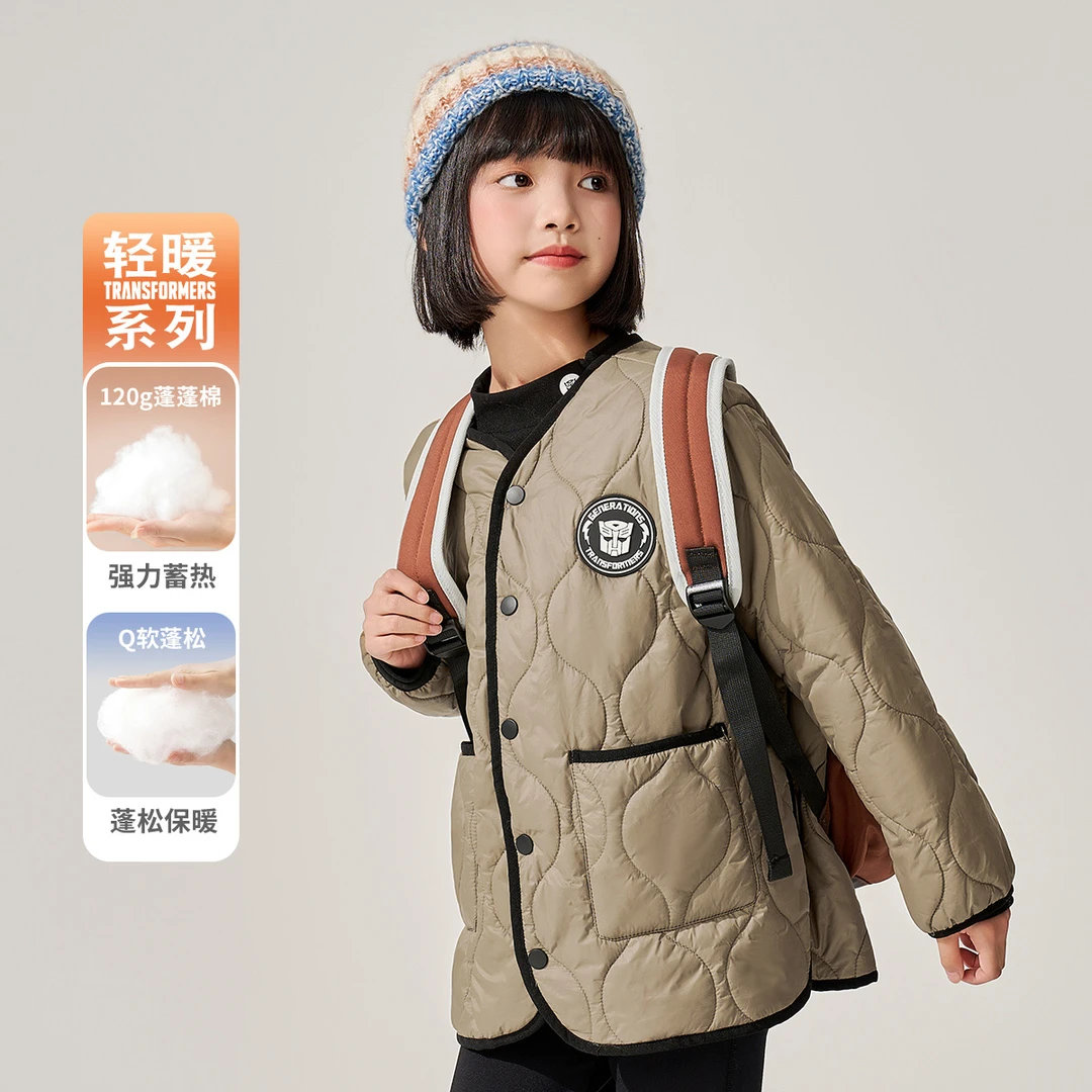 变形金刚儿童波浪绗线棉服男童蓬松保暖冬季蓄热时尚印花T1646