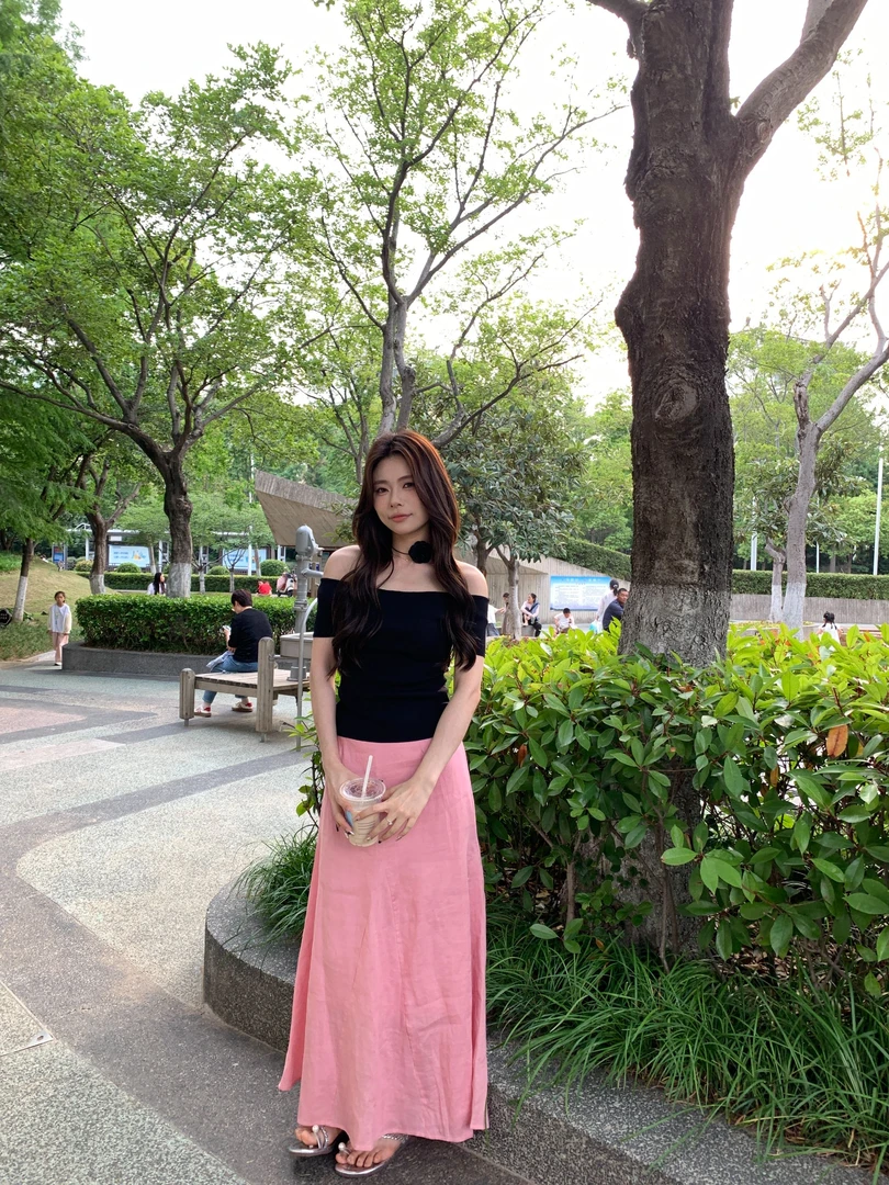 『李木木』夏款上新~~一字肩上衣带配饰  PS129